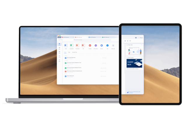 WPS Office displays for Mac with Sidecar