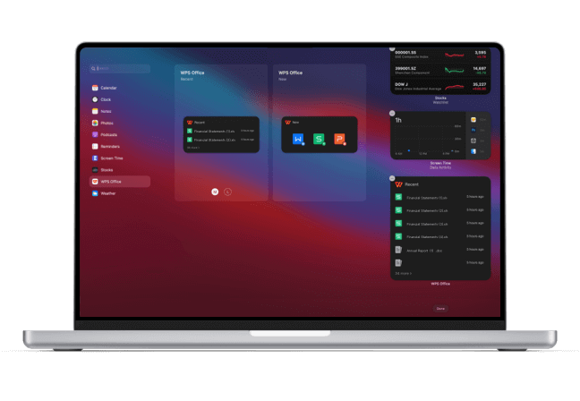 WPS Office for Mac Supports Many Widgets