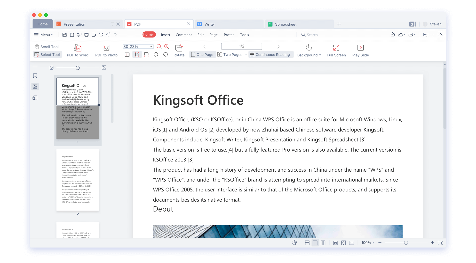 Бесплатный универсальный пакет Office Suite для Mac