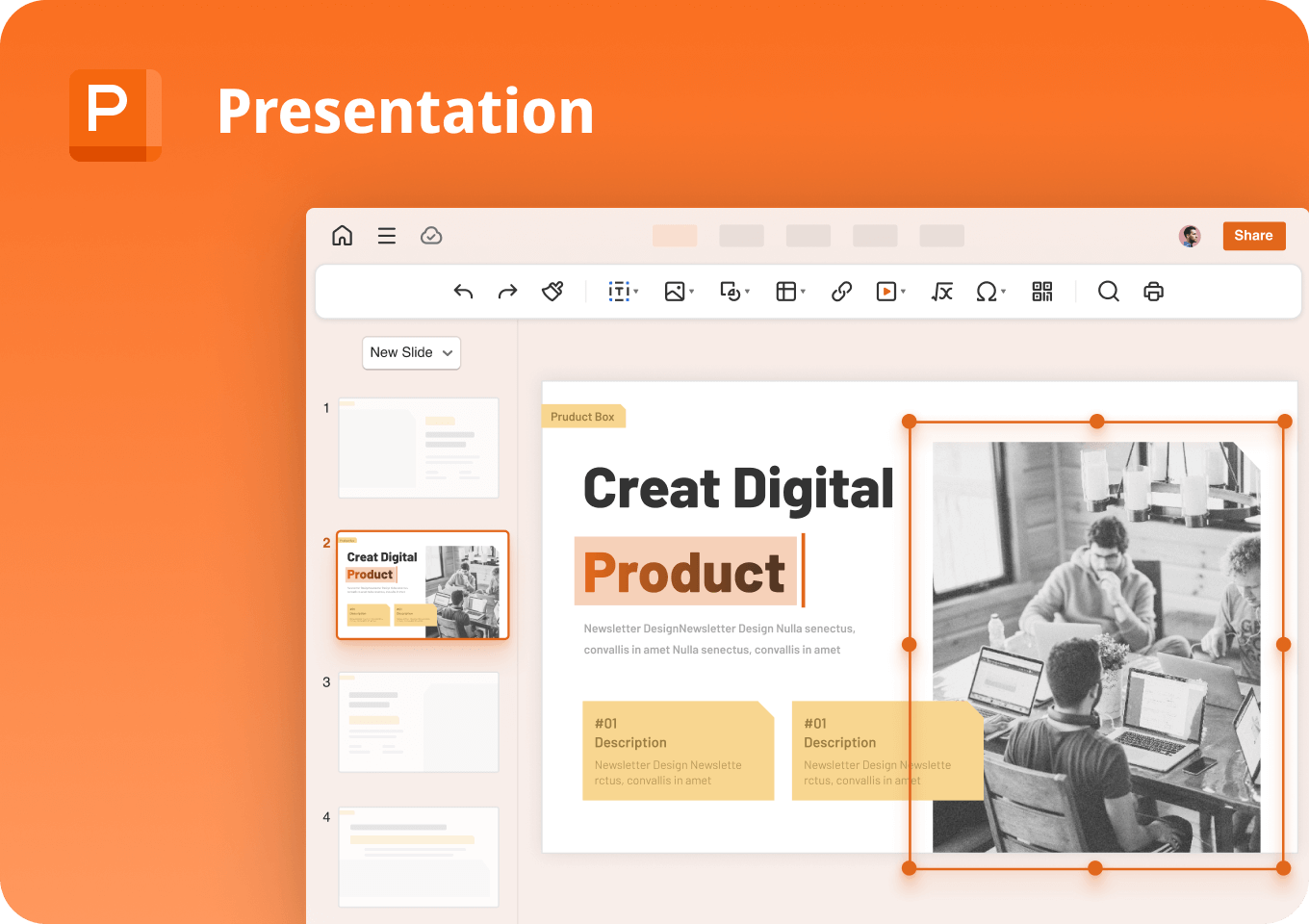 WPS Presentation - free PowerPoint slide maker